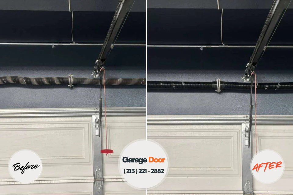 Before and after: garage door repair Tri-Lakes, IN